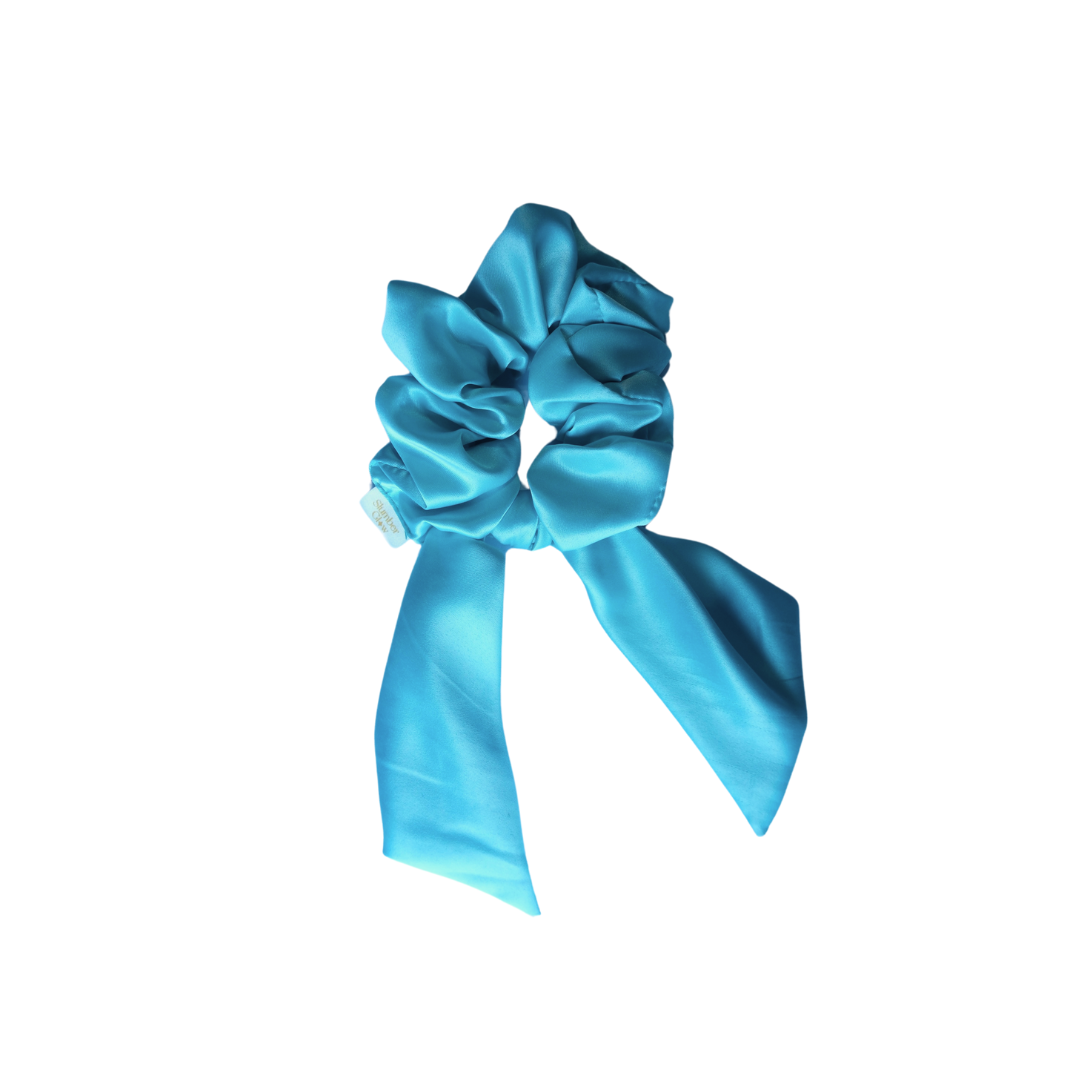 Bow Scrunchie in Aqua