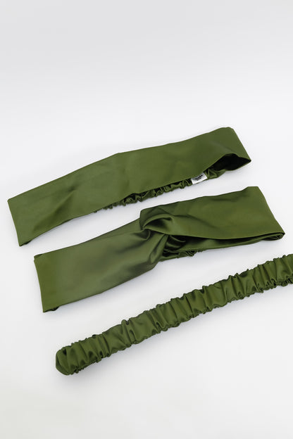 Strip Headband in Moss Green